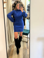 Dress in maglia blu elettrico