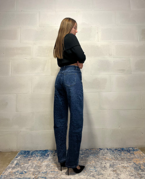 Denim animalier baggy