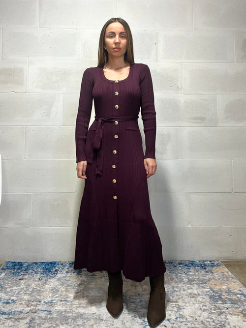 Maxi abito in filo prugna Cherie