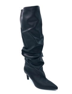 Stivale increspato Fuego nero tacco 7 cm