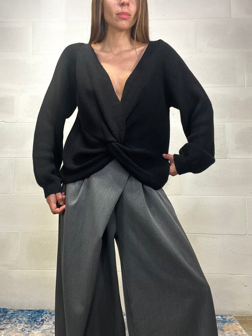 Pull incrociato nero