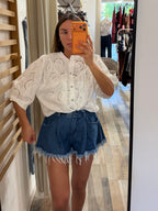 Blusa in sangallo manica 3/4