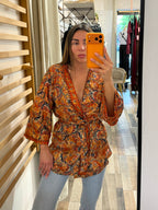 Kimono in seta arancio