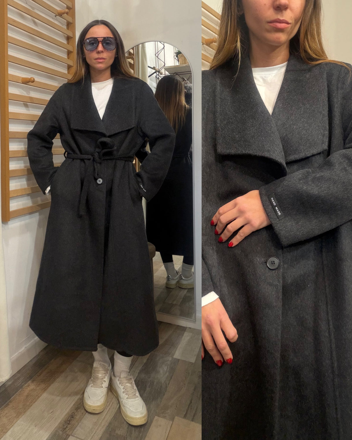 Cappotto in 70% lana Hand made nero