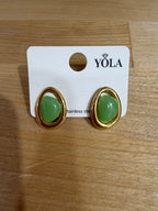 Orecchini stile vintage pietra verde