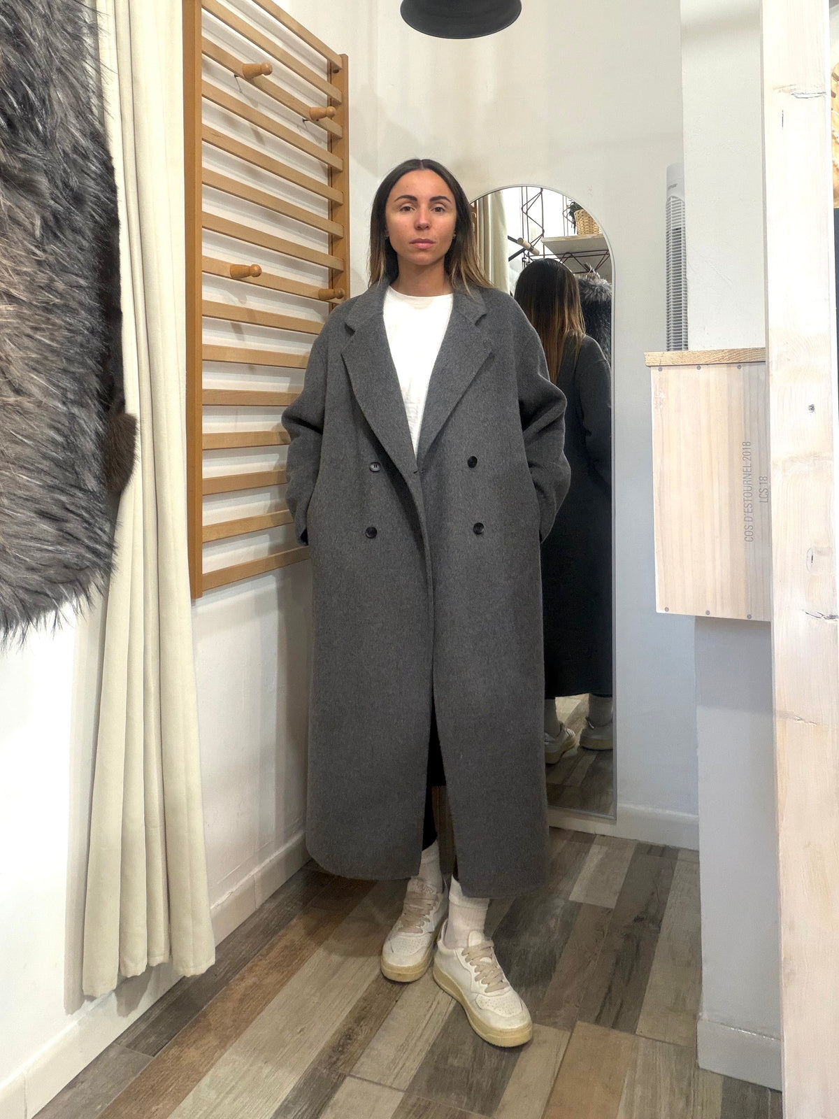 Cappotto in 70% lana grigio