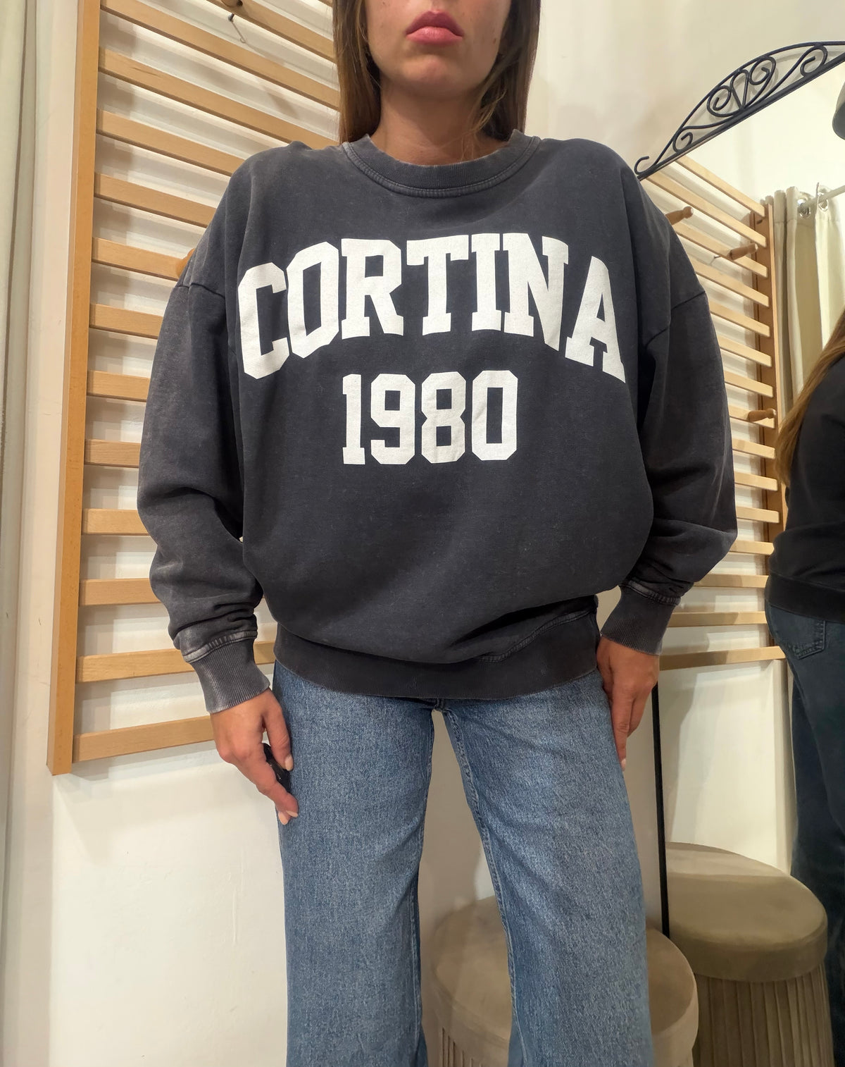 Felpa over slavata Cortina 100% cotone