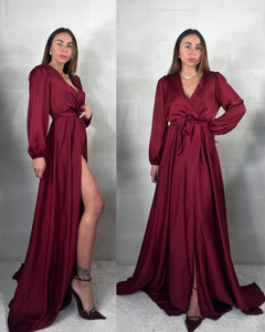 Maxi abito da cerimonia Flaminia bordeaux