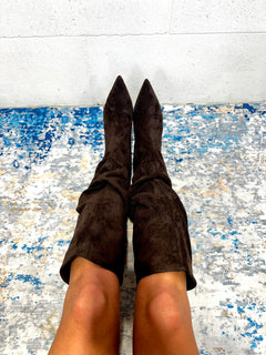 Stivale scamosciato Amina marrone