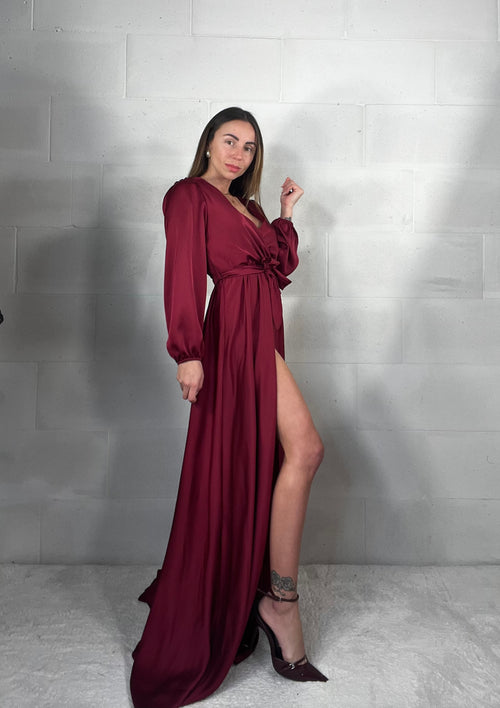 Maxi abito da cerimonia Flaminia bordeaux