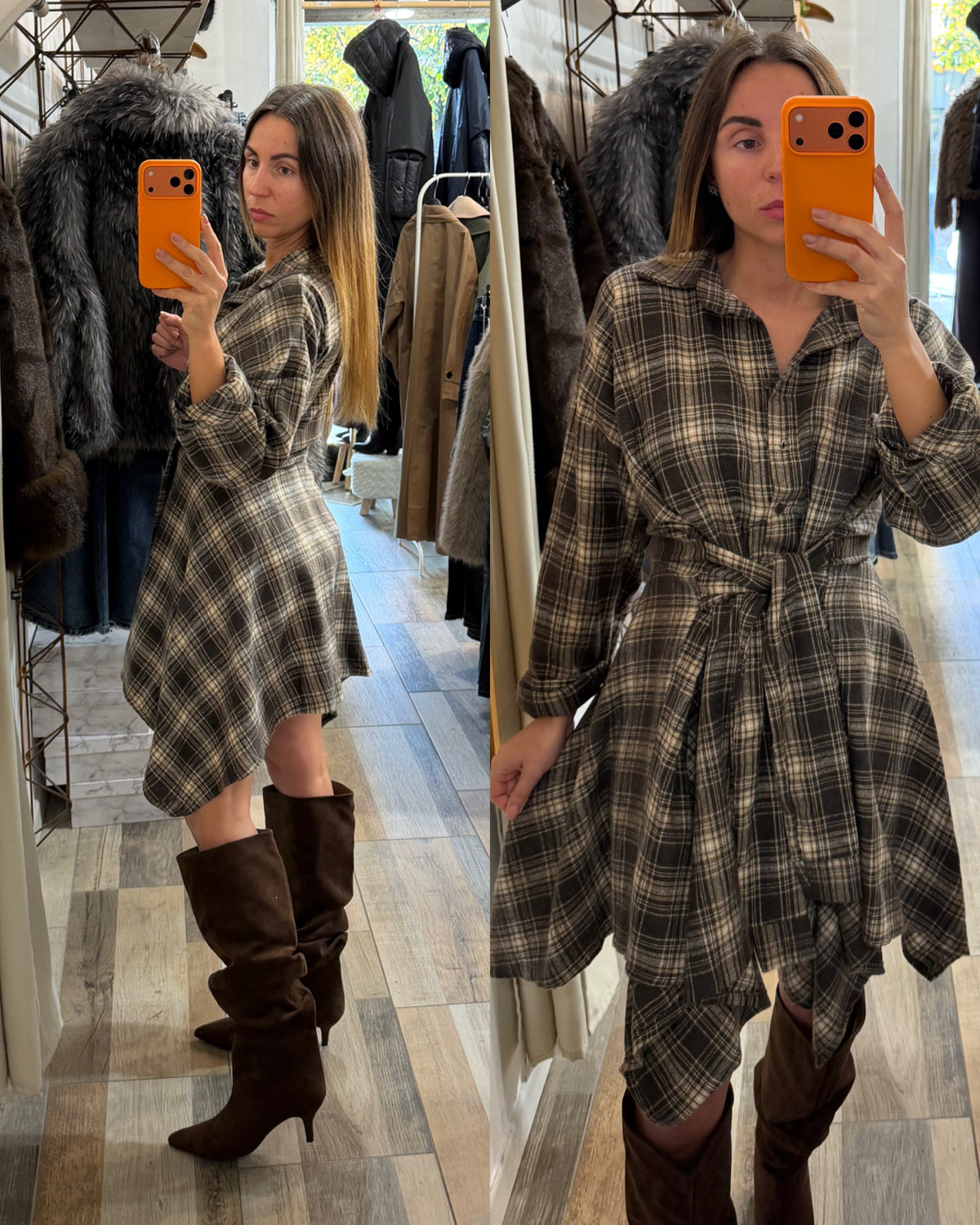 Abitino in flanella tartan con nodo