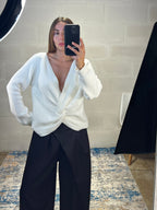 Pull incrociato bianco