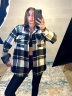 Camicione in panno nero/multicolor