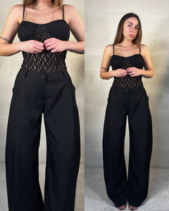 Pantalone baggy con pence nero