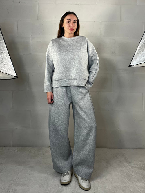 Completo tuta comfy chic baggy in neoprene grigio