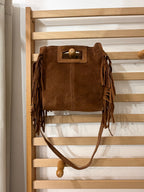 Borsa Granada in vera pelle con frange