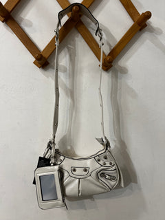 Bale mini bag mezzaluna bianca