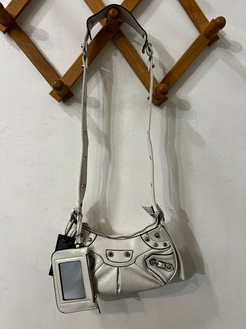 Bale mini bag mezzaluna bianca