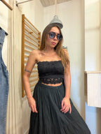 Top pizzo nero