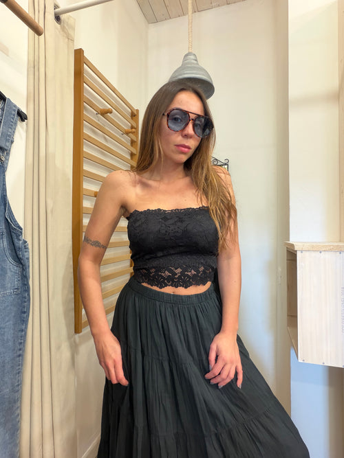 Top pizzo nero