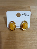 Orecchini stile vintage pietra senape