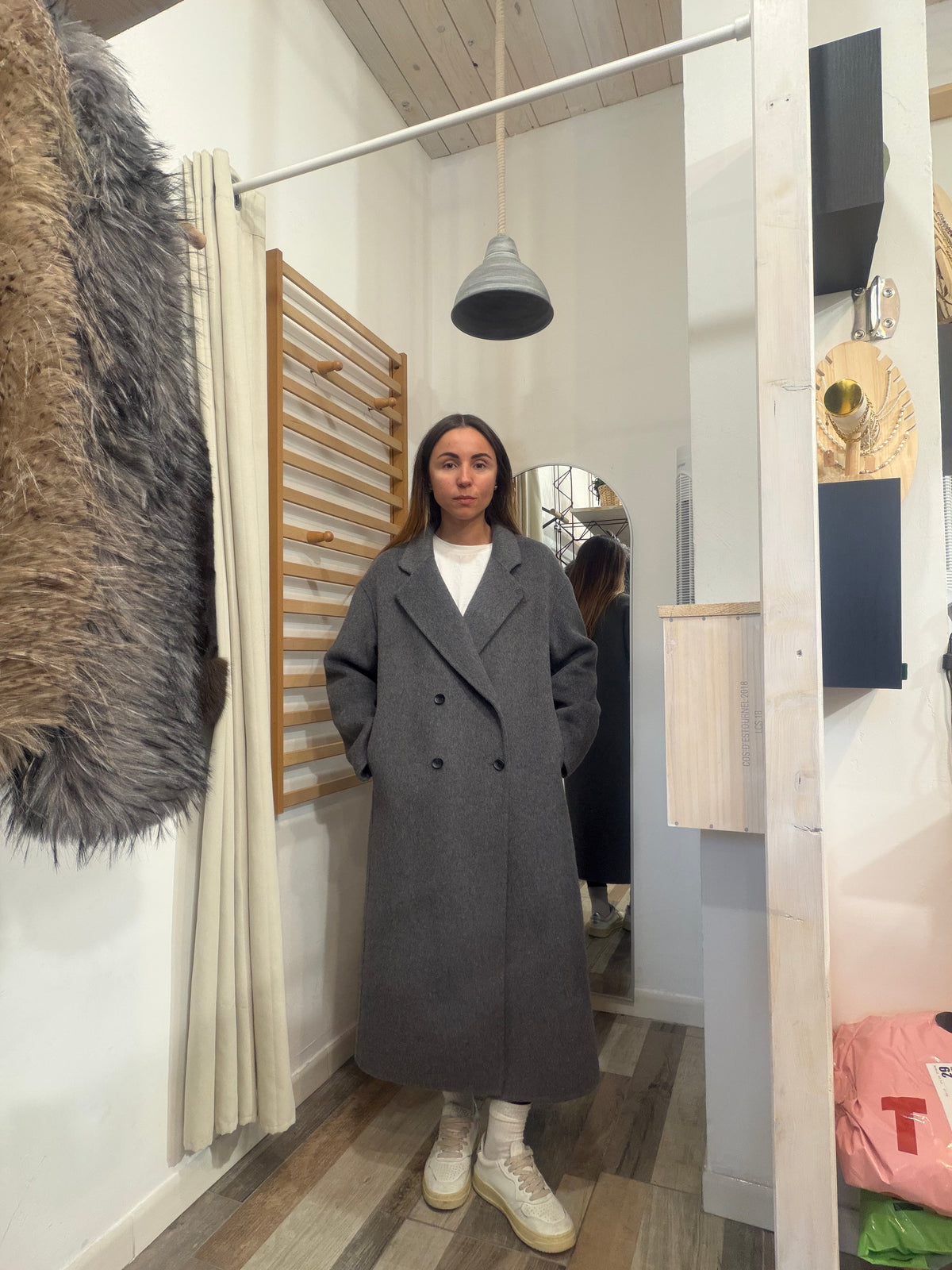 Cappotto in 70% lana grigio