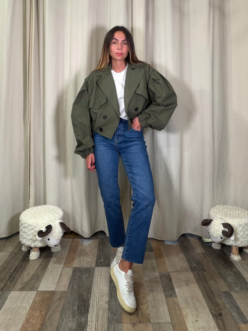 Bomber Trench verde militare foderato