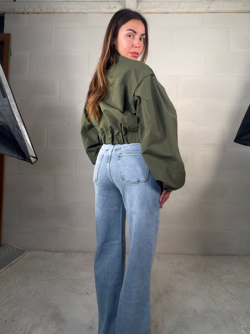Bomber Trench verde militare foderato