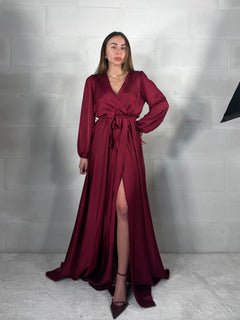 Maxi abito da cerimonia Flaminia bordeaux