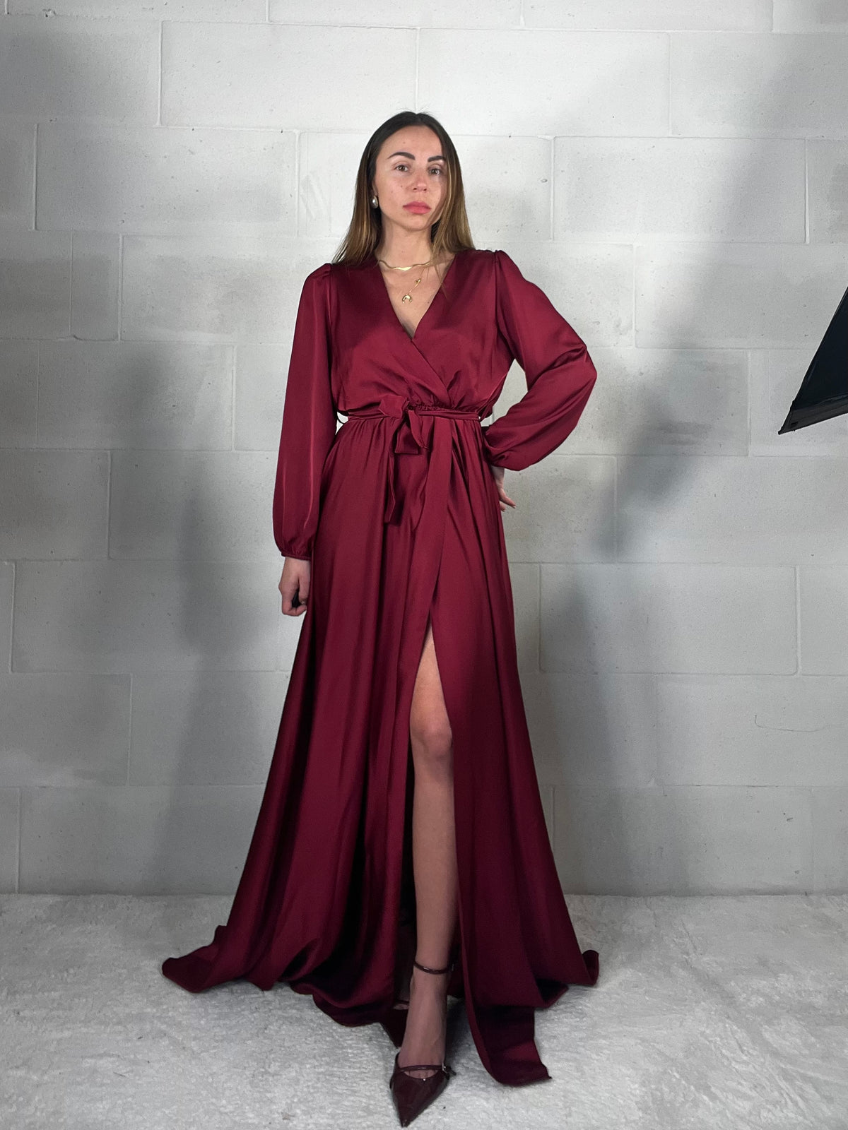 Maxi abito da cerimonia Flaminia bordeaux