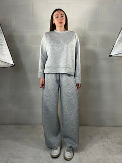 Completo tuta comfy chic baggy in neoprene grigio