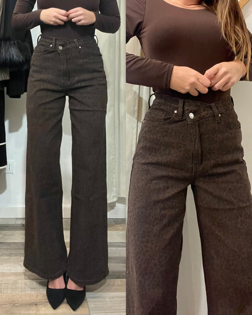 Denim maculato a portafoglio