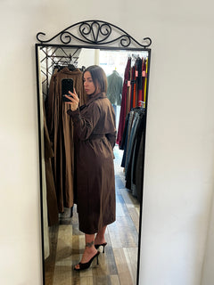 Trench lungo marrone