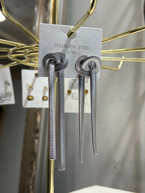 Coppia di orecchini Cheope argentata