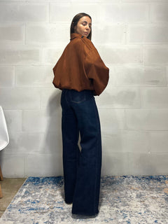 Giacca scamosciata Trend color ruggine foderata