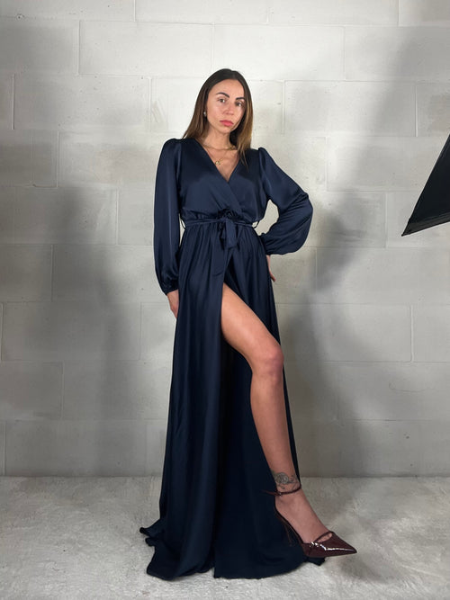 Maxi abito da cerimonia Flaminia blu notte