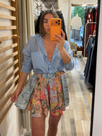 Camicia over in tencel azzurra