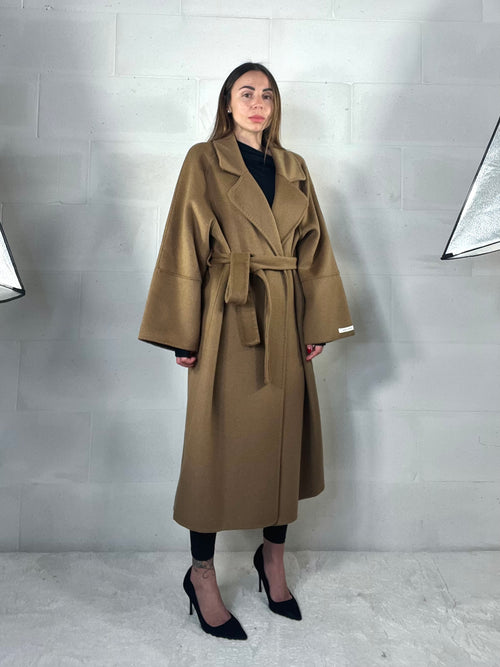 Cappotto over top quality HAND MADE 48% lana cammello