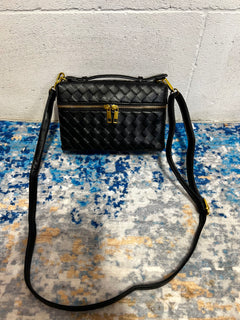 Borsa scrigno intrecciata nera