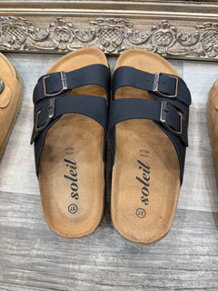 Ciabatta Arizona nera suola in vera pelle
