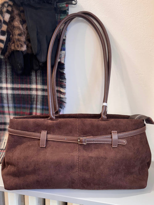 Borsa scamosciata Miu marrone