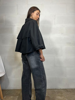Trench svasato nero