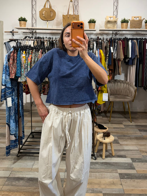 Pantalone in 95% cotone Army beige chiaro