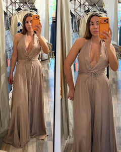 Maxi abito Glamour beige