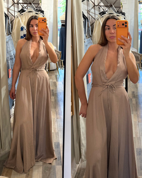 Maxi abito Glamour beige