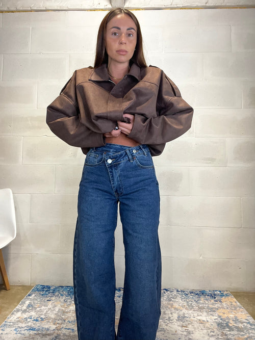 Jeans a portafoglio modello a palazzo