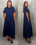 Maxi abito t-shirt in viscosa “per tutte le taglie” blu