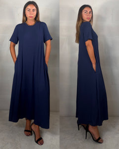 Maxi abito t-shirt in viscosa “per tutte le taglie” blu