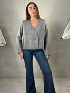 Cardigan fatto a giacca grigio