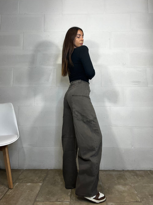 Jeans balloon fit marrone
